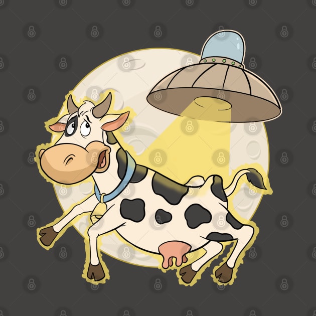 Cow Abducted over Moon by GAMAS Threads