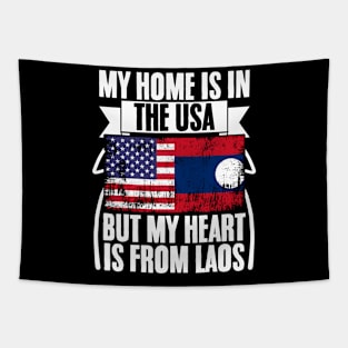 My Home Is In The USA Cool Laotian Roots For The Lao People Tapestry