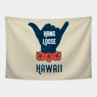 Hang Loose Hawaii Shaka Tropical Distressed Tapestry