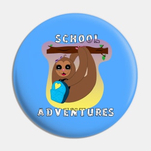 School Adventures_Girl Sloth Pin