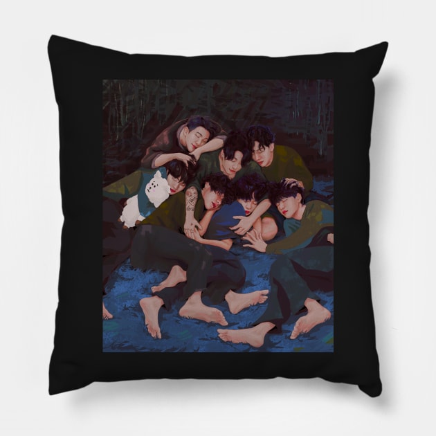 Sleeping Bangtan pt.2 Pillow by Elsa-draws