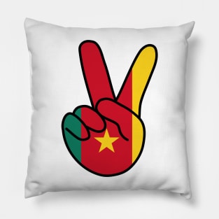 Cameroon Flag V Sign Pillow