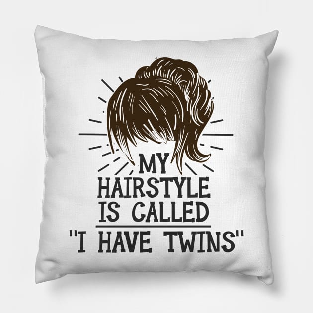 Mother Kids Wife Hairstyle Children Mom Pillow by Tom´s TeeStore