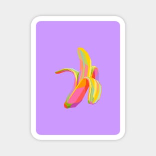 Banana Pop Art Purple Bg Magnet