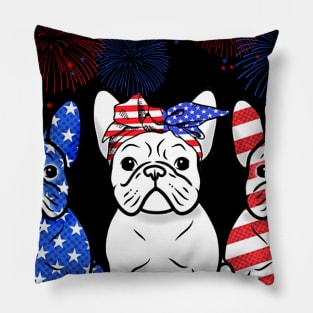 French Bulldog American Independence's Day Pillow