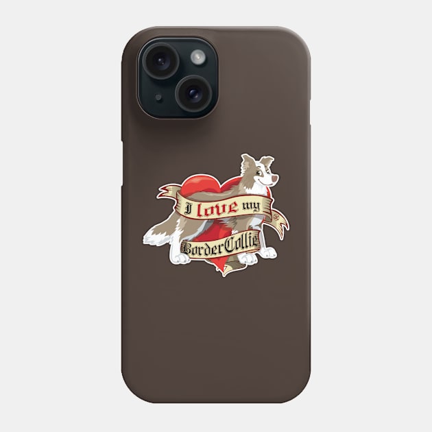 I Love My Border Collie - Lilac Phone Case by DoggyGraphics