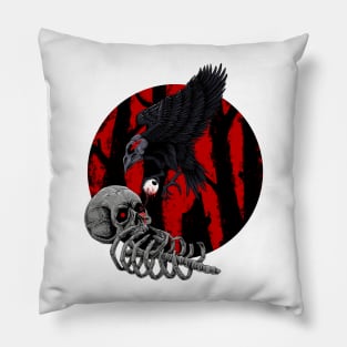 Raven Skull Pillow