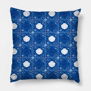 Navy Shell Mosaic Pillow