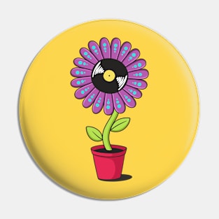 FLOWER VIBES RECORD Pin