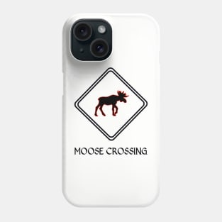 Funny moose crossing - scandinavia Phone Case