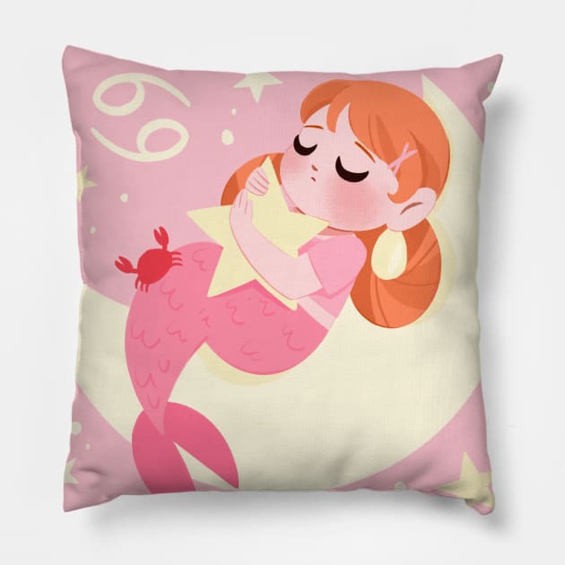 Cancer Mermaid Pillow by Lobomaravilha