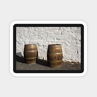 Two old wine barrels. Magnet