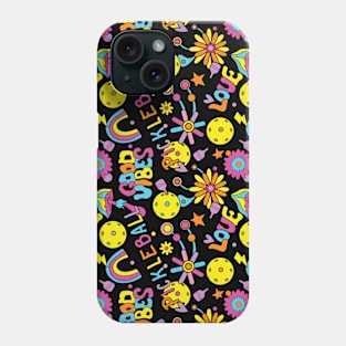 Groovy pickleball - black Phone Case