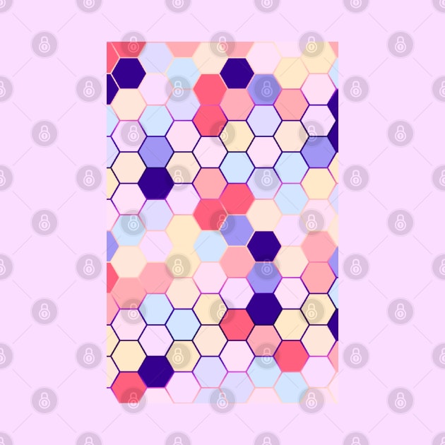 Cute hexagon pastle pattern by Yarafantasyart