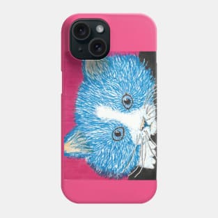 Blue kitten face Phone Case