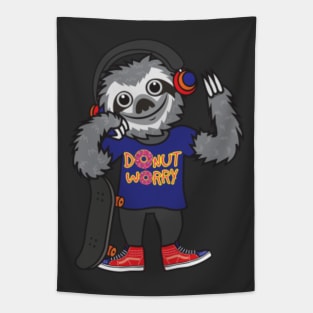 Sloth Donut Worry Tapestry