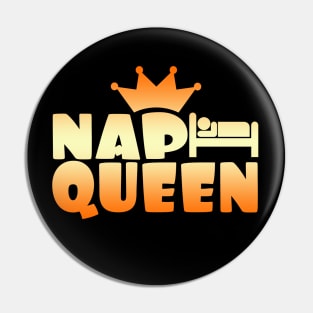 Nap Queen Funny Napping Hipster Pin