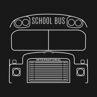 International Harvester Loadstar 1700 classic school bus white outline graphic T-Shirt