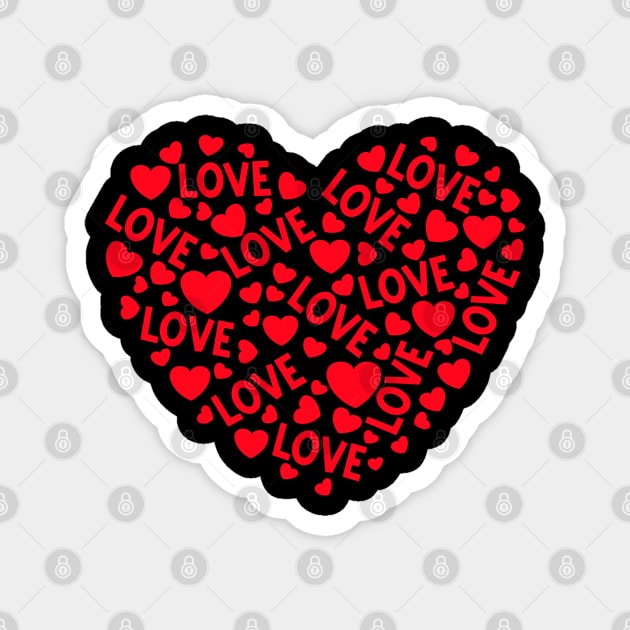 Lots Of Hearts Valentines Day Magnet by DragonTees