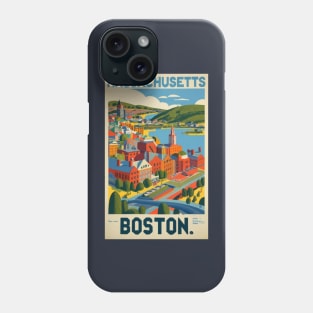 A Vintage Travel Art of Boston - Massachusetts - US Phone Case