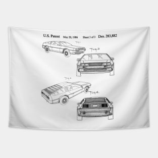 Delorean Patent Design Tapestry