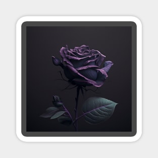 Dark Purple Rose on Dark Background Magnet