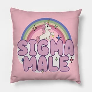 Ironic Sigma Male Funny Unicorn Rainbow Pillow