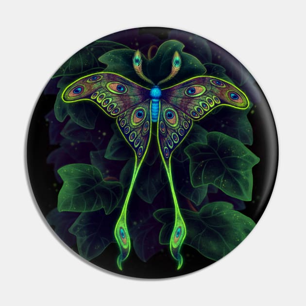 Peacock Moth Pin by DoomedDreamer