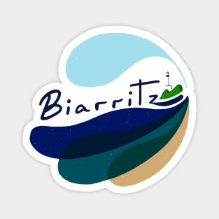 Biarritz Beach France Logo Design Magnet