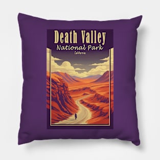 Death Valley National Park Vintage Travel  Poster Pillow