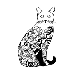 Cat In Lotus Tattoo T-Shirt