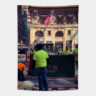 Men At Work Midtown Manhattan NYC Tapestry