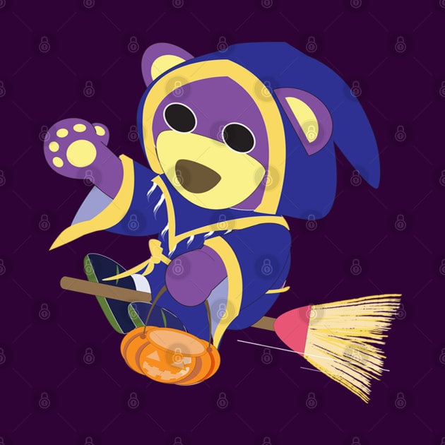 Mr.purple bear is Wizard,Halloween bear,ghost bear,Sorcerer bear by Figaro-17