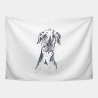 Harlequin Great Dane portrait Tapestry