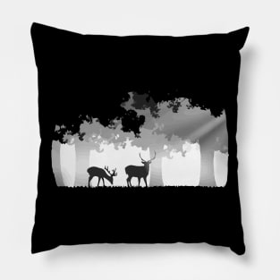 Deer and Forest Pillow