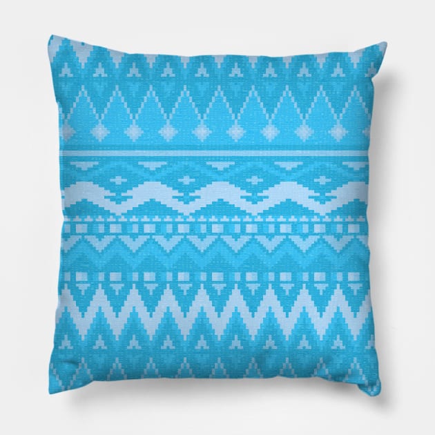 Ethnic blue ornament #4 Pillow by GreekTavern