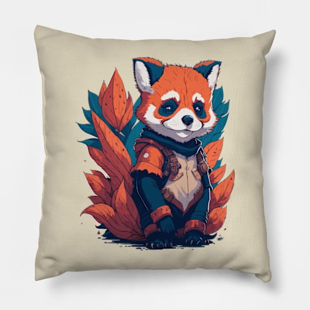 Anime Red Panda Kawaii Pillow by hippohost