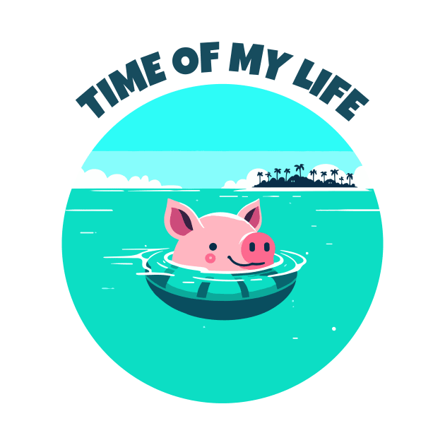 Time of My Life | Swimming Pig of the Bahamas Floating in the Sea | Piglet | Travel | Animal | Cruise | Vacation | Beach | Summer by octoplatypusclothing@gmail.com