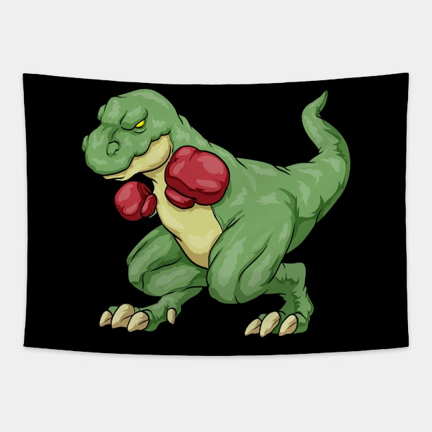 Funny dinosaur as a boxer Tapestry by Markus Schnabel