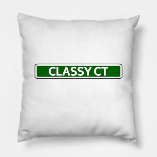 Classy Ct Street Sign Pillow