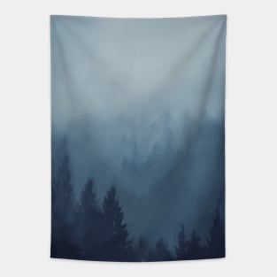 Misty Blue Forest 3 Tapestry