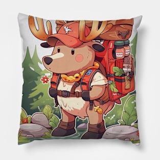 Hiking Moose Pillow