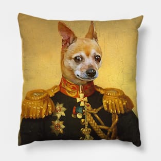 Chiuahuah Military Portrait Pillow