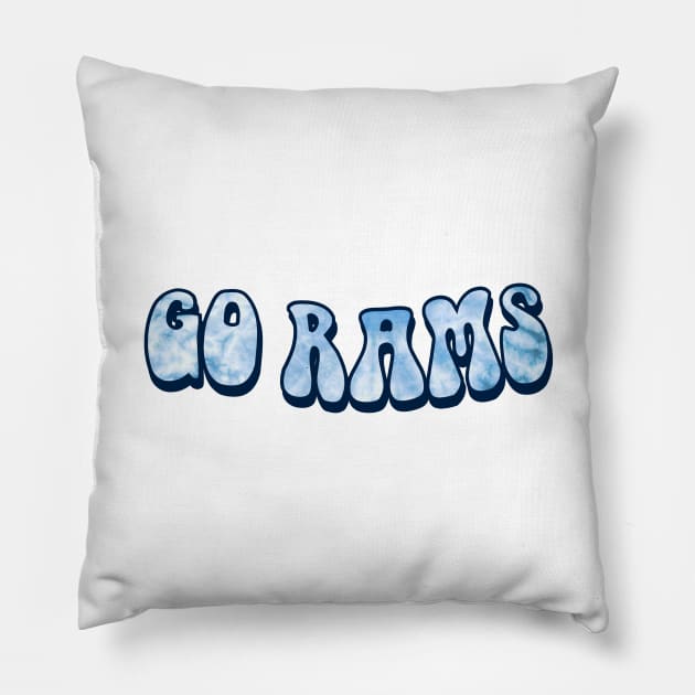 rhi tie dye groovy lettering Pillow by Rpadnis