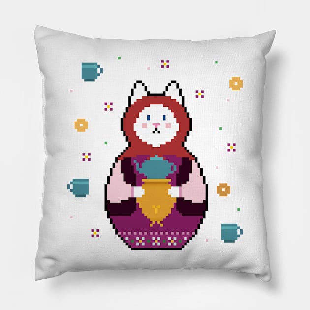 Samovar Matryoshkat Pillow by katnanigans