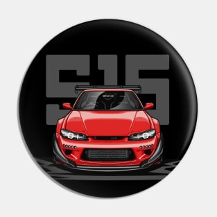 Silvia S15 Face (Candy Red) Pin