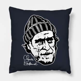 Charles Bukowski Signature Portrait Pillow