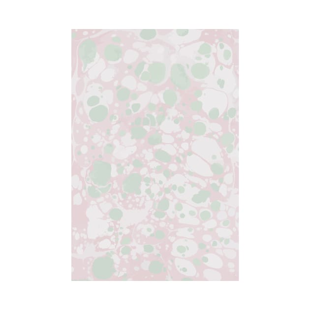 Pastel Paint Spill Pattern Green, Pink, White by fivemmPaper