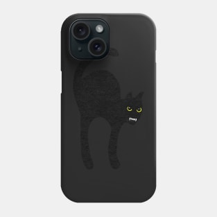 Felt Look Spooky Halloween Cat With Fangs | Cherie's Art(c)2021 Phone Case