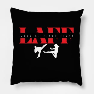 White Black and Red Love at First Fight Design Pillow